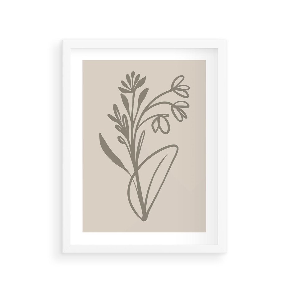 Plakat w ramie 30x40 - Kwiatowe Spektrum - nowoczesny plakat, subtelna sztuka - rama biała