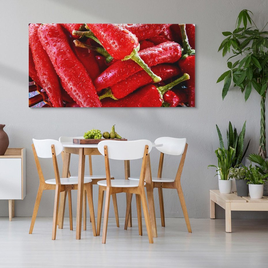 Obraz na płótnie 120x60 - Czerwone Papryczki - czerwone, papryczki