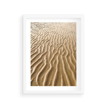 Plakat w ramie 50x70 - Piasek i Nieskończoność - pustynia, piasek - rama biała