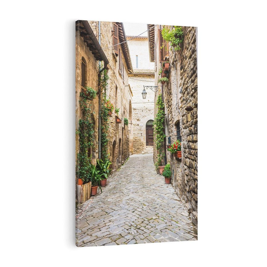 Obraz na płótnie 50x70 - Urok Uliczki we Włoszech - uliczka, Włochy