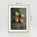 Plakat w ramie 30x40 - : Zdrowe kąski - kiwi, owoce - rama drewno