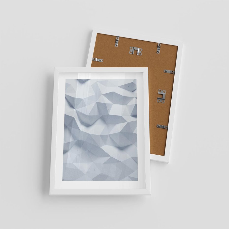 Plakat w ramie 30x40 - Trójwymiarowa geometria - geometria, 3d - rama biała