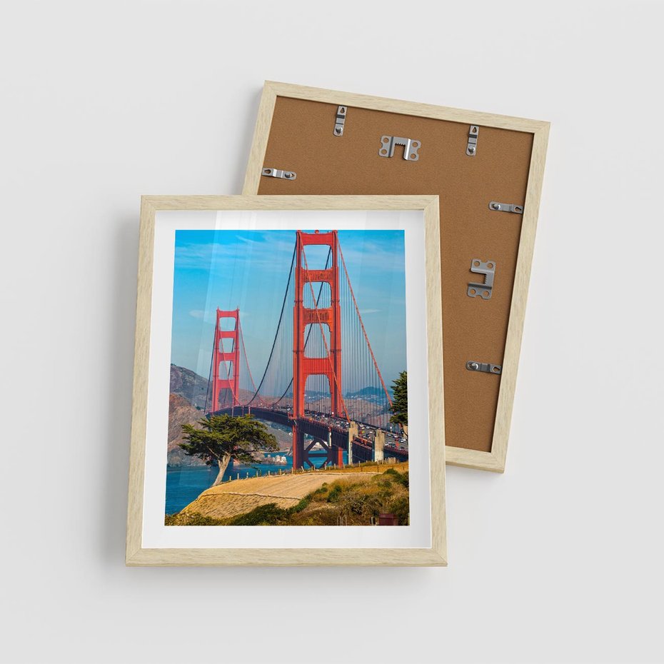 Plakat w ramie 40x50 - W krainie amerykańskich mostów - most, USA - rama drewno