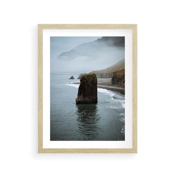 Plakat w ramie 50x70 - Mistyczna Aura - morze, mgła - rama drewno
