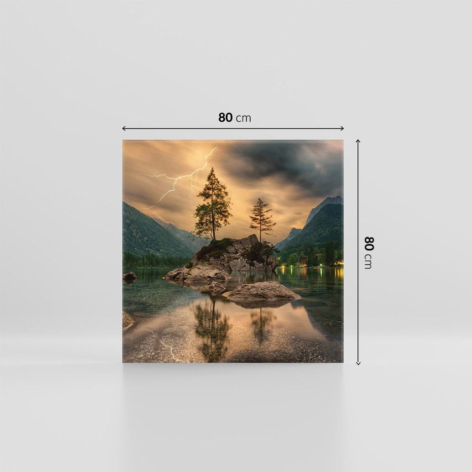 Obraz na płótnie 80x80 - Jezioro Górskie - Spotkanie z Naturą - jezioro, góry