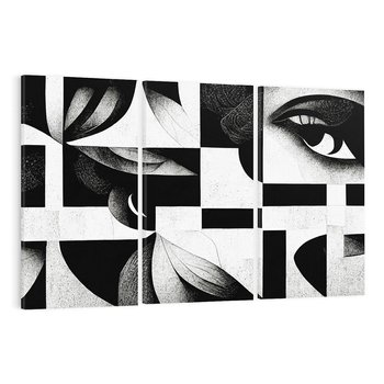 Obraz na płótnie 120x80 - Harmonia świateł i cieni - abstrakcja czarno biała, geometria