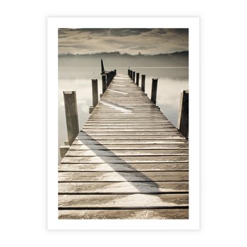 Plakat bez ramy 30x40 - Idylliczny pomost nad jeziorem - pomost, jezioro