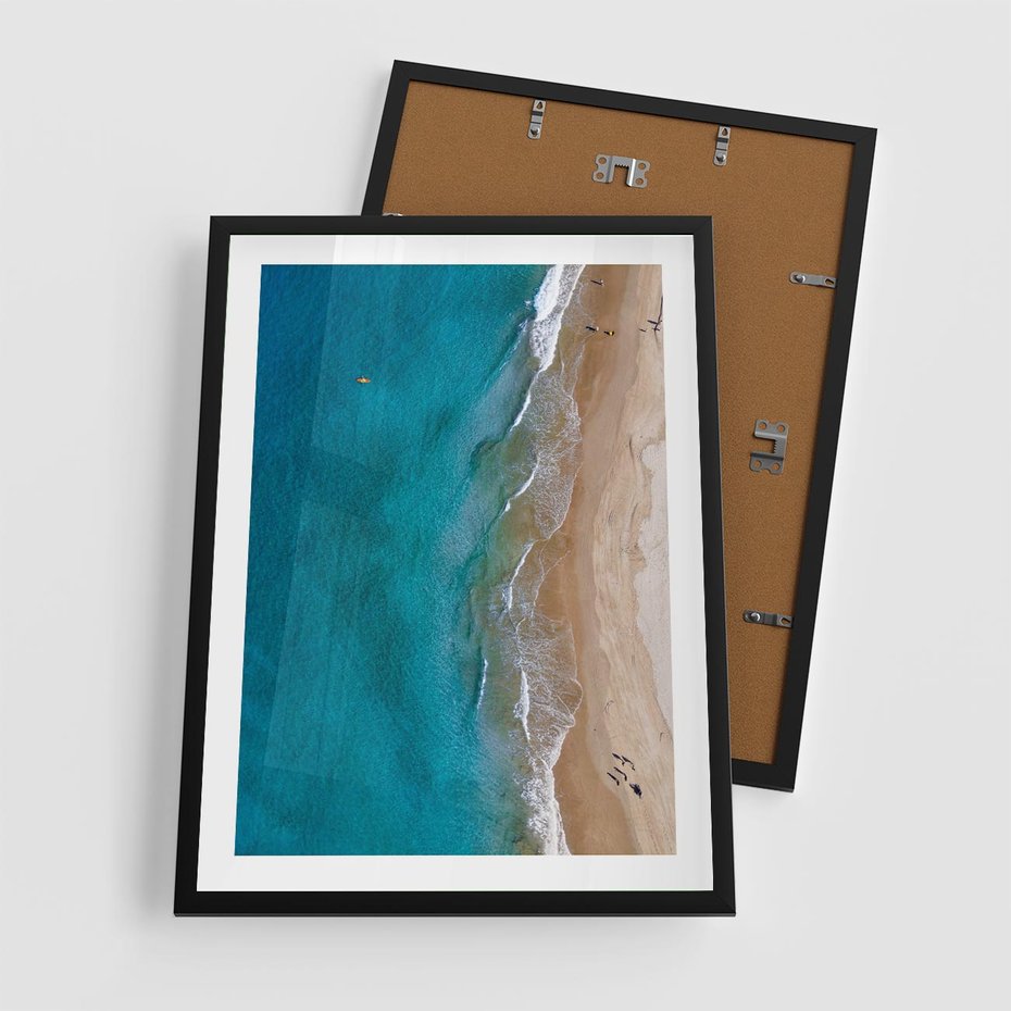 Plakat w ramie 50x70 - Spokój nad morzem - morze, plaża - rama czarna