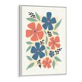 Obraz w ramie 80x120 - Kolorowe liście tęsknot - minimalistyczny plakat, grafika - rama biała