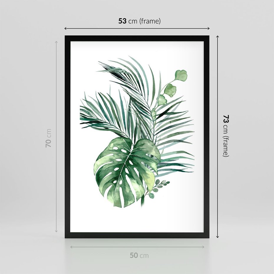 Plakat w ramie 50x70 - Przyjemność Złotej Natury - złote, liście - rama czarna