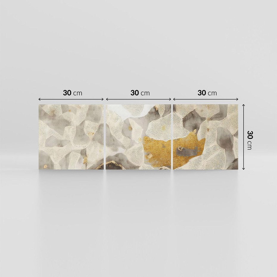 Obraz na płótnie 90x30 - Nowoczesne Złoto i Szarość - plamy, złoto