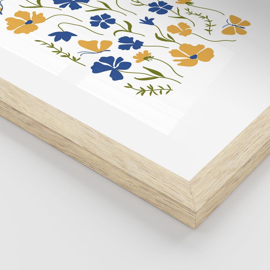 Plakat w ramie 40x50 - Odgłosy Wizji - kwiaty, sztuka nowoczesna - rama drewno