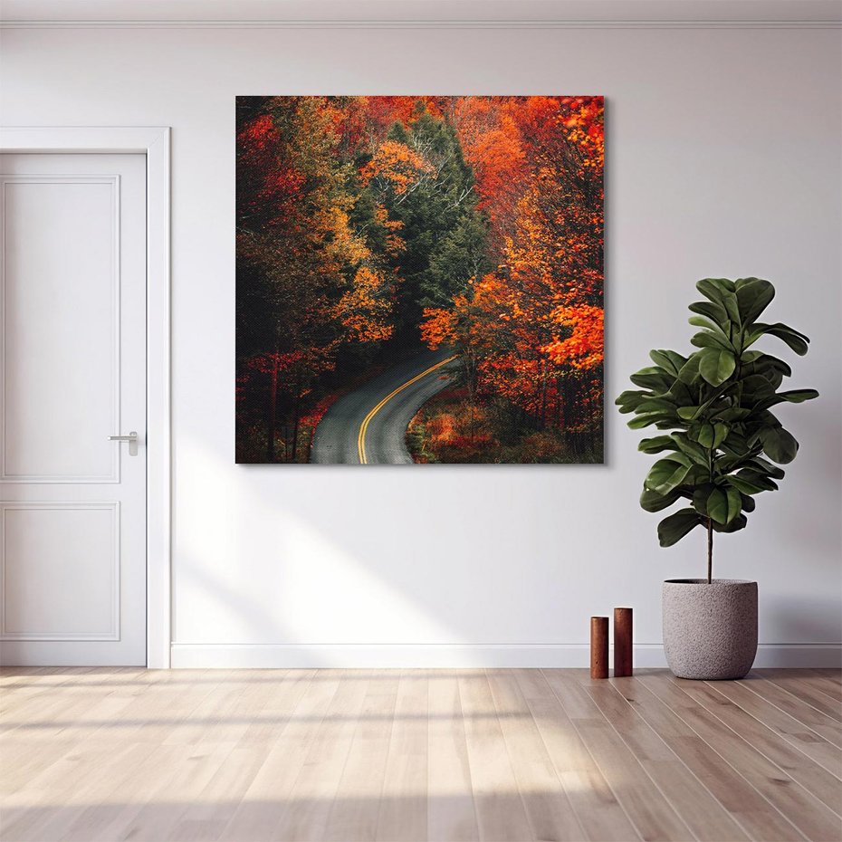 Obraz na płótnie 80x80 - Jesienne Podróżowanie - fotografia, jesień