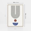 Obraz w ramie 50x70 - Rozplątane Wibracje - nowoczesny plakat, styl midcentury - rama drewno