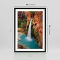 Plakat w ramie 50x70 - Wodospad wśród majestatycznych gór - wodospad, górski - rama czarna