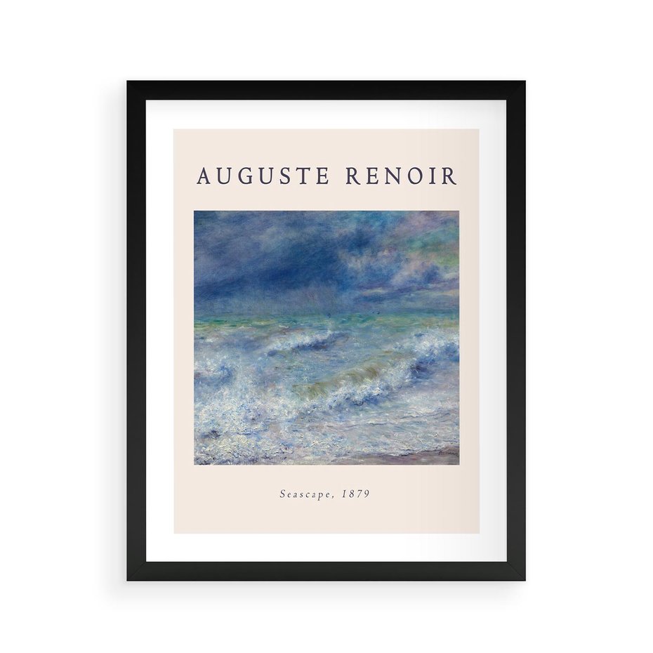 Plakat w ramie 40x50 - Auguste Renoir: Plakat z Pięknem Morza - auguste renoir, reprodukcja - rama czarna
