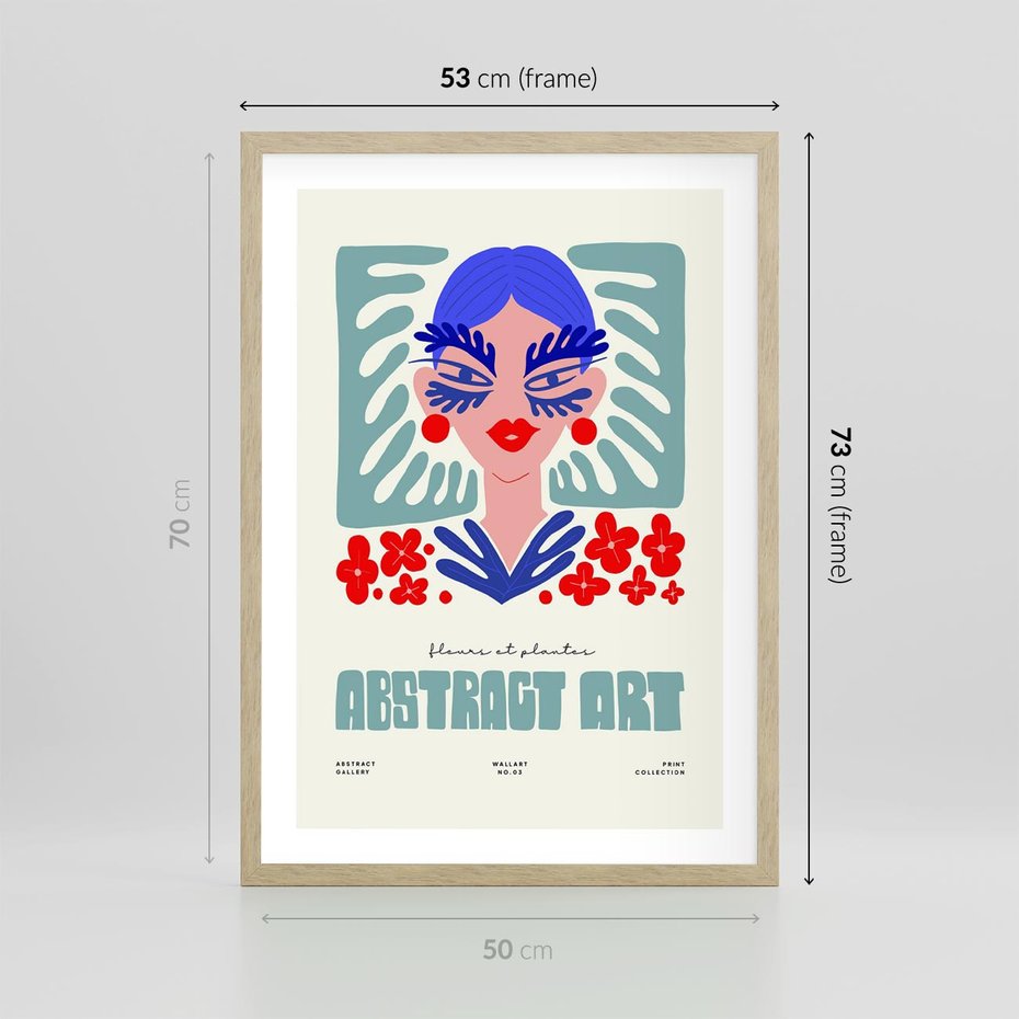 Plakat w ramie 50x70 - Podróżne Impulsy - abstrakcja, kobieta - rama drewno