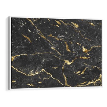 Obraz w ramie 70x50 - Egzotyczny Blask - marmur, złoto - rama biała