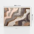 Obraz w ramie 100x70 - Płynne Fale - abstrakcja, neutralne kolory - rama drewno