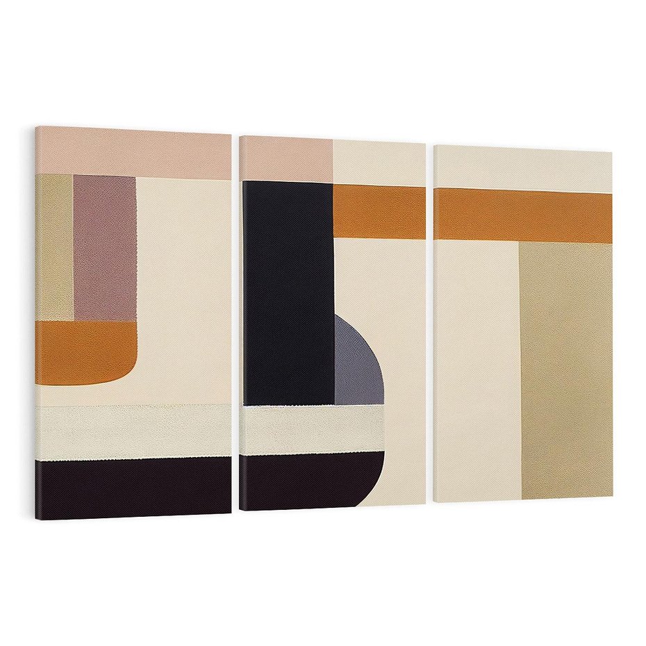 Obraz na płótnie 120x80 - Nowoczesne Brązy - geometryszne pasy, nowoczesny styl