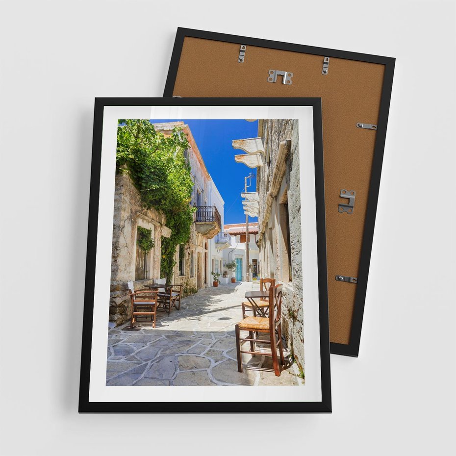 Plakat w ramie 50x70 - Magiczny Spacer - uliczka, perspektywa - rama czarna