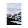 Plakat bez ramy 21x30 - Malowniczy Krajobraz ze Śniegiem - góry, śnieg