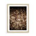 Plakat w ramie 50x70 - Suchość Liści w Brązowych Tonach - suche liście jesień brąz - rama drewno