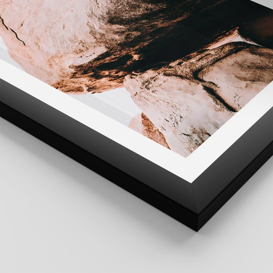 Plakat w ramie 40x50 - Tekstura Brązu - skały, głazy - rama czarna