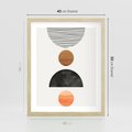 Plakat w ramie 40x50 - Geometryczna Przygoda - nowoczesna grafika, geometria - rama drewno