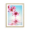 Plakat w ramie 50x70 - Magia kwitnącej wiśni - kwitnąca, wiśnia - rama drewno
