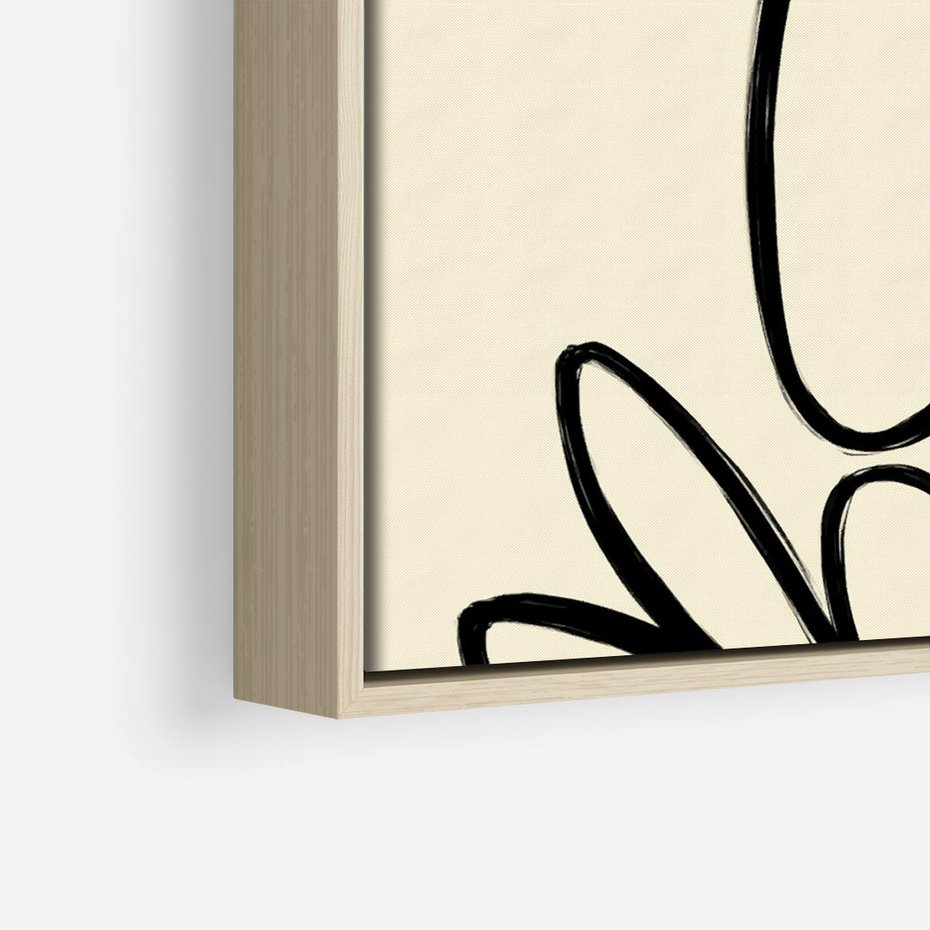 Obraz w ramie 50x50 - Złamane Granice - abstrakcyjna sztuka, przypominająca kwiat - rama drewno