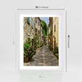 Plakat w ramie 30x40 - Spacer po Złotej Alei - uliczka, perspektywa - rama biała