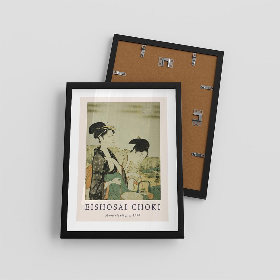 Plakat w ramie 30x40 - Rycina Eishosai Choki - staraa chińska rycina, eishosai choki - rama czarna