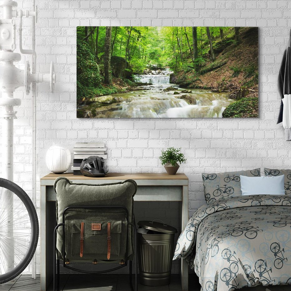 Obraz na płótnie 100x50 - Plączący się strumień - rzeka, strumień