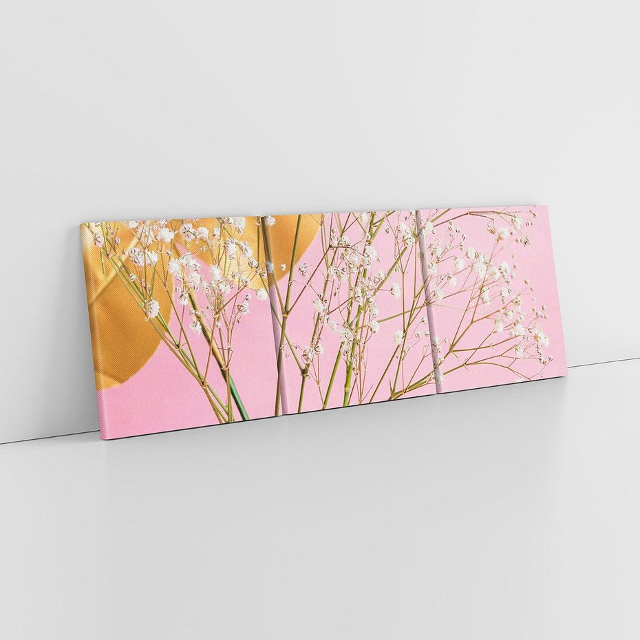 Obraz na płótnie 90x30 - Przyjemność Złotej Natury - złote, liście