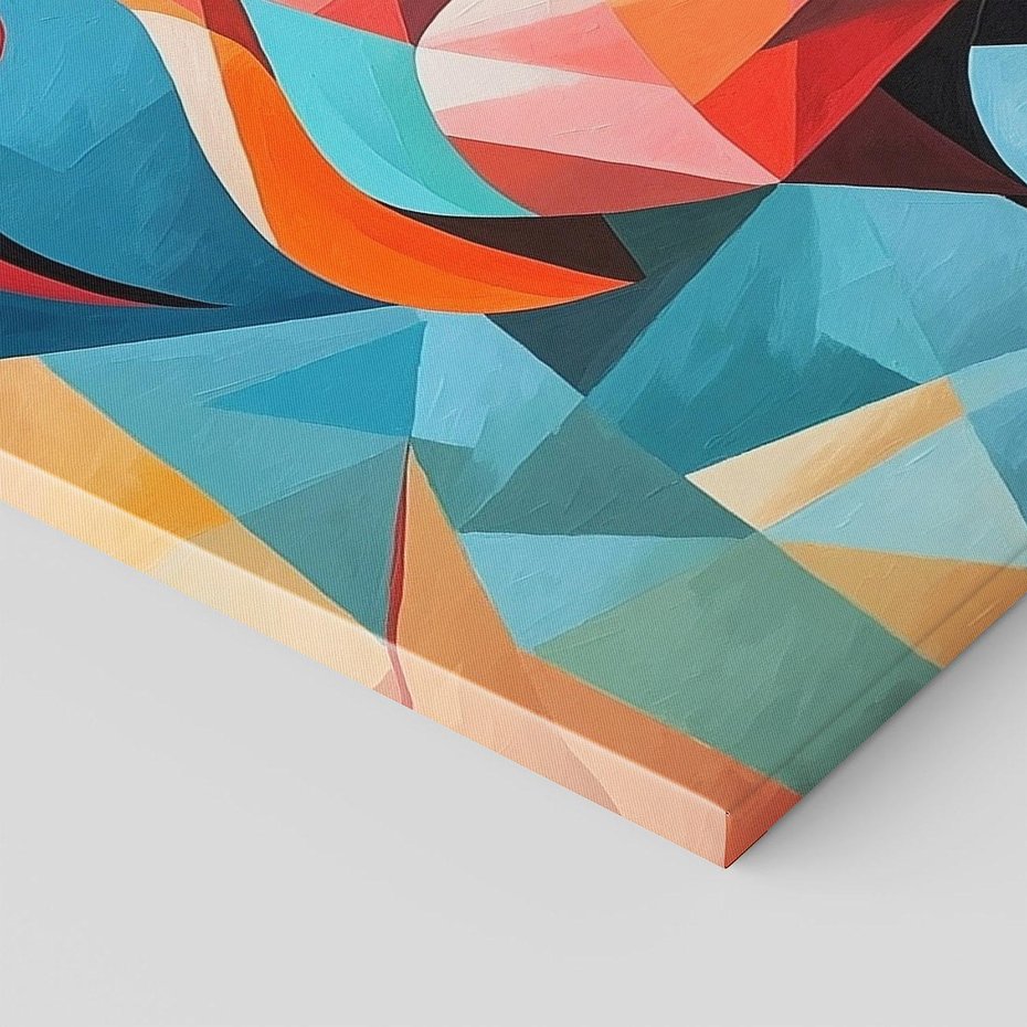 Obraz na płótnie 80x80 - Flamingo - postać flaminga, kubizm