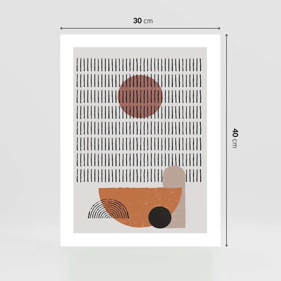 Plakat bez ramy 30x40 - Symetria w Stylu Mid-Century - minimalistyczny obraz, mid-century styl