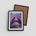 Plakat w ramie 30x40 - Malownicze Pole Lawendy - lawenda, pole - rama czarna