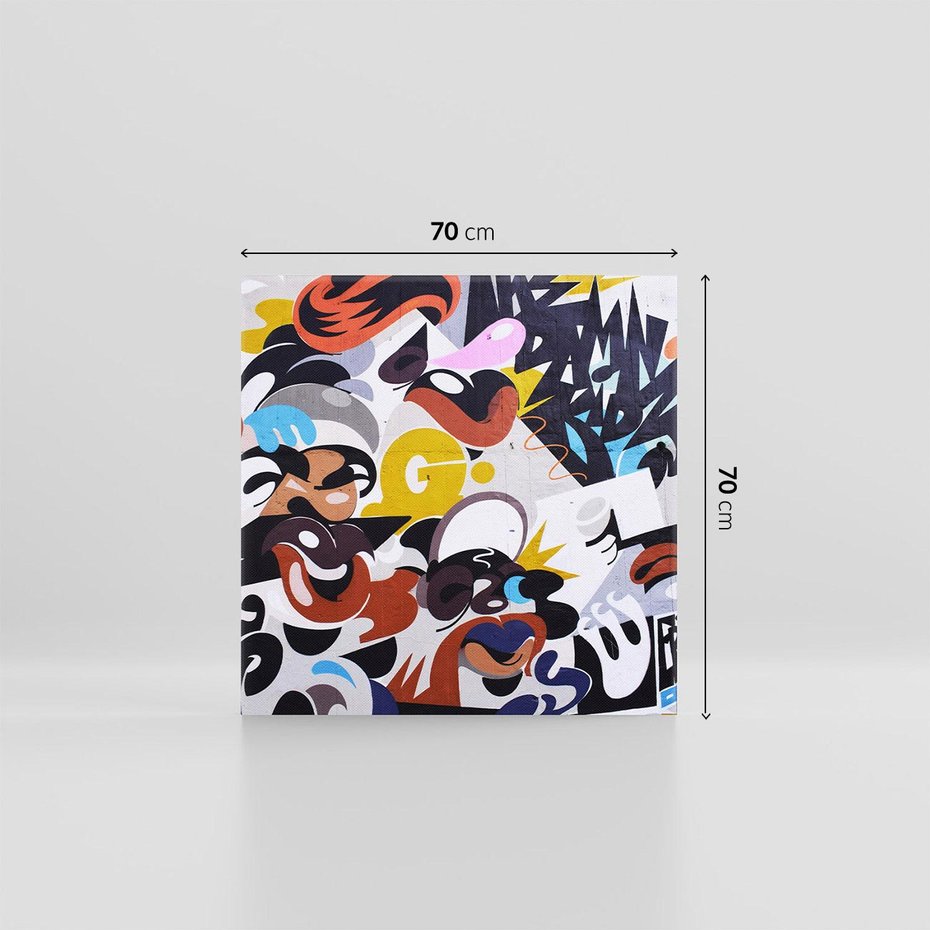 Obraz na płótnie 70x70 - Moc kolorów w graffiti - graffiti