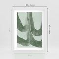 Plakat w ramie 30x40 - Nurtująca Kompozycja Zieleni - abstrakcyjne delikatne zielone linie, podobne do gałęzi kwiatów - rama biała