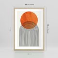Plakat w ramie 50x70 - Abstrakcyjne Pulsacje - koło, boho styl - rama drewno