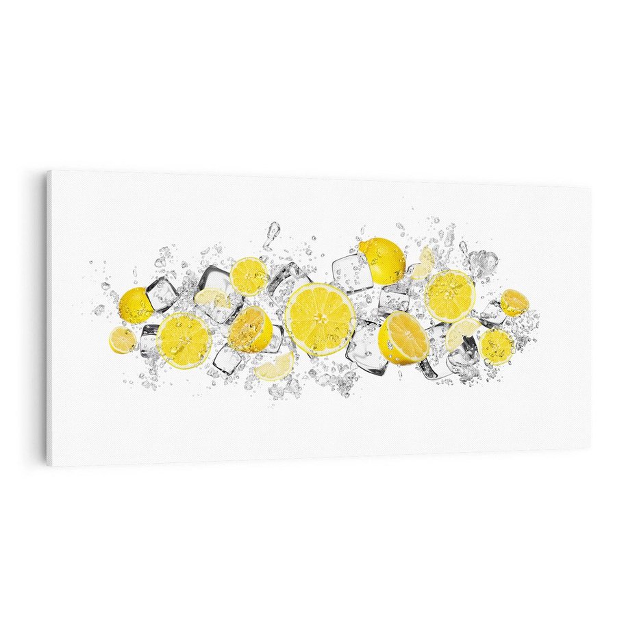Obraz na płótnie 100x50 - Odkryj świeżość - lód, cytryny
