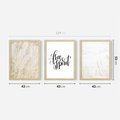 Zestaw obrazy w ramie 40x50 galeria - Wolność, minimalizm, typografia - rama drewno