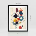 Plakat w ramie 30x40 - Rozbijające Barwne Granice - abstrakcyjna geometryczna kompozycja, koła linie - rama czarna