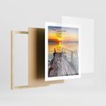 Plakat w ramie 40x50 - Zachód nad jeziorem z pomostem - pomost, jezioro - rama drewno