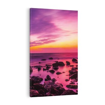 Obraz na płótnie 80x120 - Skały i plaża nad morzem - morze, plaża