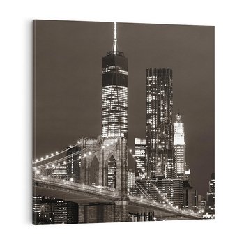 Obraz na płótnie 70x70 - Magia miasta nocą - miasto, noc