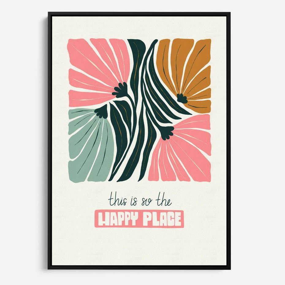 Obraz w ramie 70x100 - Impresje kwiatowej abstrakcji - retro kwiatowa grafika, kompozycja - rama czarna