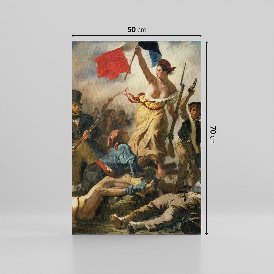 Obraz na płótnie 50x70 - "Wolność prowadząca lud" Eugène Delacroix - Reprodukcja - reprodukcja, obraz na płótnie