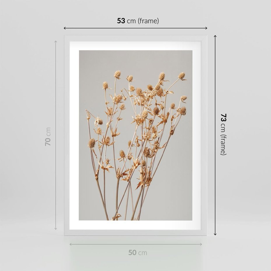 Plakat w ramie 50x70 - Delikatne gipsówki - gipsówka, suche - rama biała